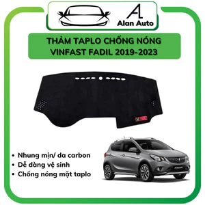 Thảm taplo xe ô tô Vinfast Fadil 2019-2022, da carbon hoặc nhung lông cừu . Hàng đẹp xuất sắc