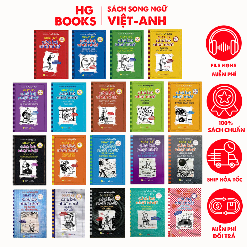 Ảnh Sách Nhật Ký Chú Bé Nhút Nhát song ngữ tập lẻ - Diary of a Wimpy Kid tặng kèm file nghe note từ vựng 1