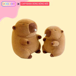 Capybara Thổi Bong Bóng Gấu Bông Capybara Bong Bóng Dễ Thương Capybara Thổi Bóng Chất Liệu Vải Lông Thỏ Mềm Mại