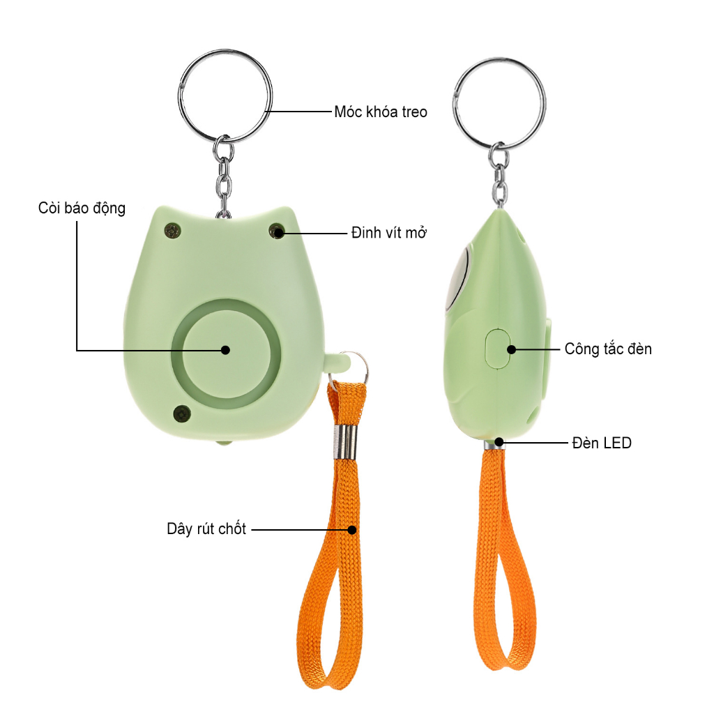Thiết bị còi hú báo động khẩn cấp âm thanh cường độ lớn 130 DB hỗ trợ bảo vệ cho trẻ em người già phụ nữ an toàn Horizon