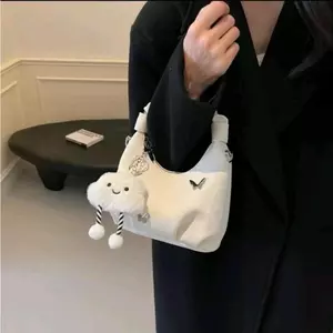 Túi Xách Nữ Quai Rúm Đính Phụ Kiện Xinh Sắn Cầm Tay Đeo Chéo - TDC026