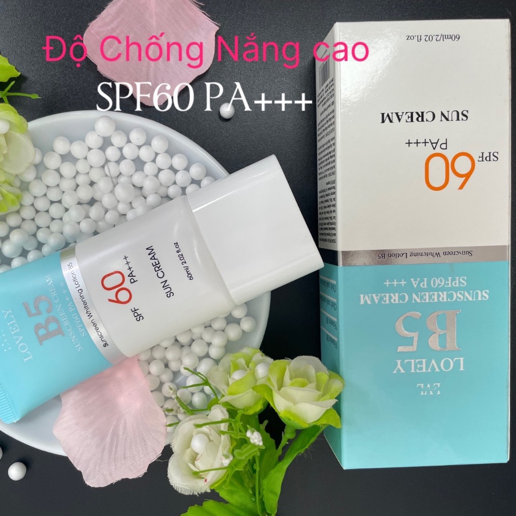 Kem Chống Nắng B5 LOVELY  Chống Nắng Dưỡng Trắng Nâng Tông Hỗ Trợ Phục Hồi Da  Ngừa Thâm Nám
