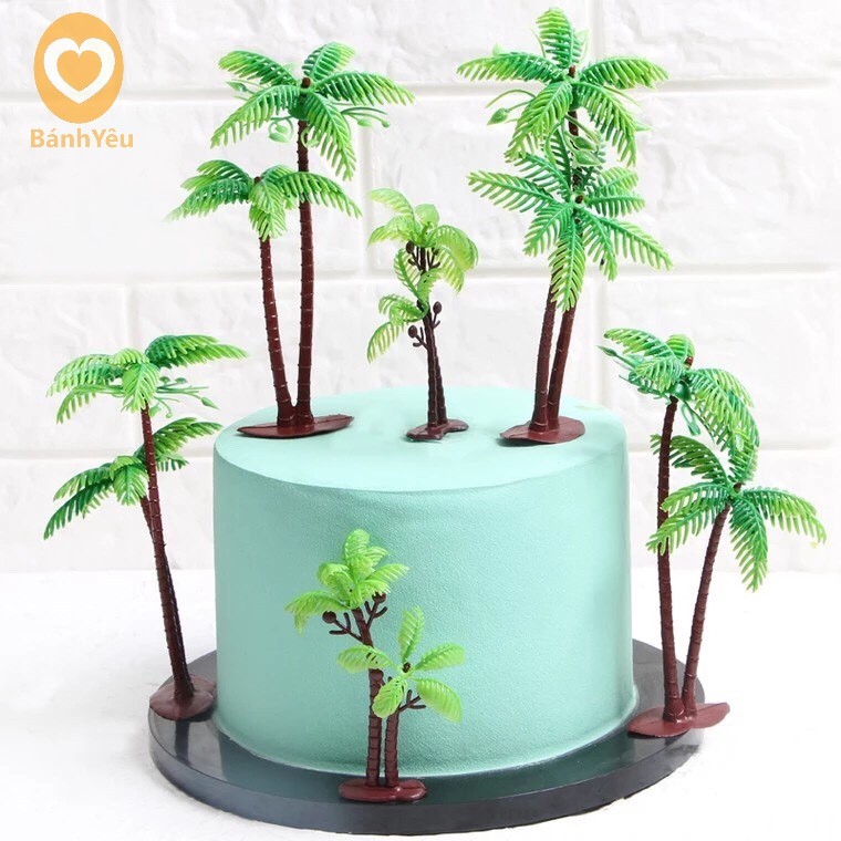 Cây dừa phụ kiện trang trí bánh kem, bánh sinh nhật - SKTC