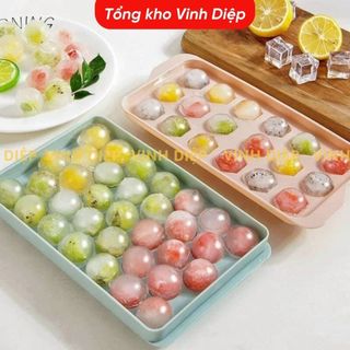 Khuôn đá tròn ,khuôn làm thạch rau câu,khay đá tròn 33 viên tròn có nắp cao cấp Việt Nhật 6978