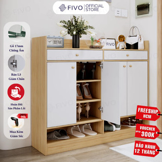 [Freeship HCM] Tủ Giày Dép Gỗ FIVO FS53, Nhiều Ngăn Đựng Giày, Có Cửa Bảo Vệ Giày Dép, Có Kèm 2 Hộc, Trả Góp 0%