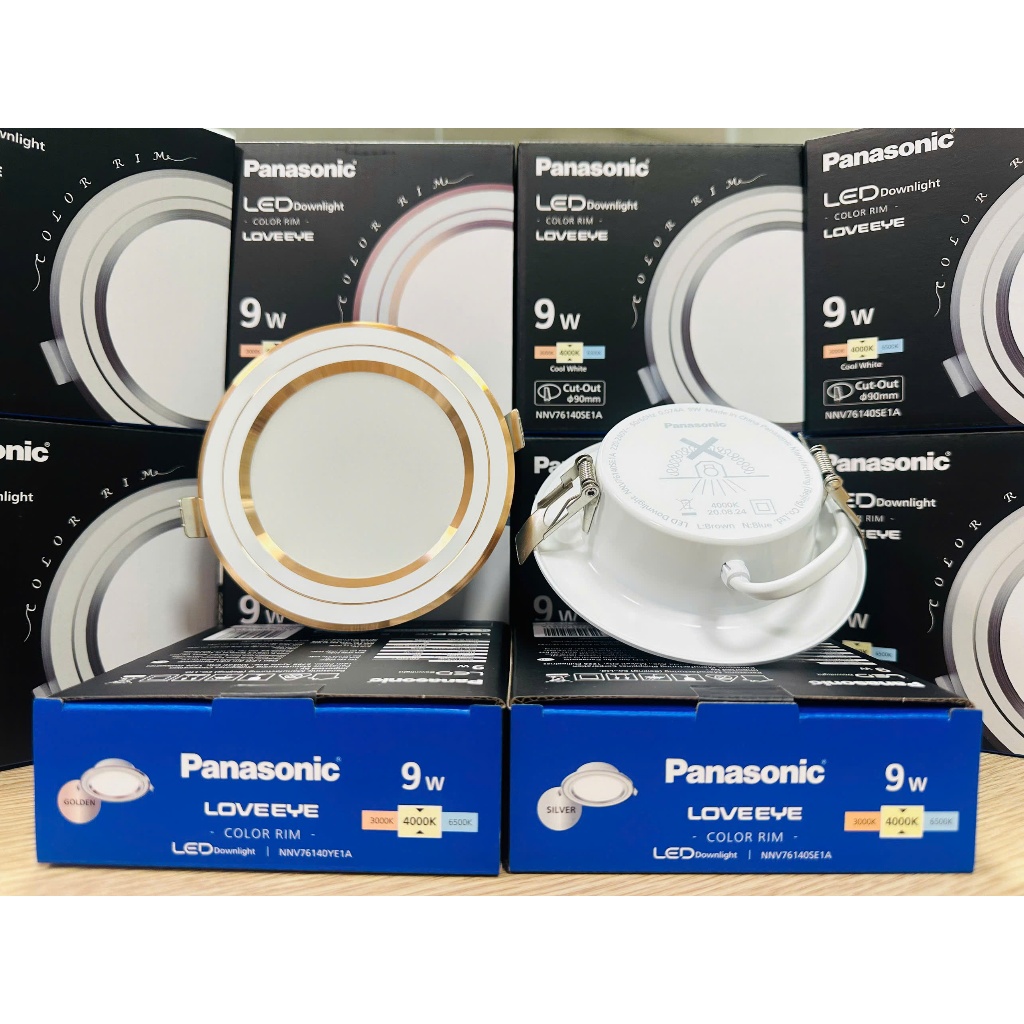 Ảnh Đèn LED Âm trần Viền Vàng, Viền Bạc Panasonic Color Rim đơn sắc - đổi màu, Công suất 9W 12W 3
