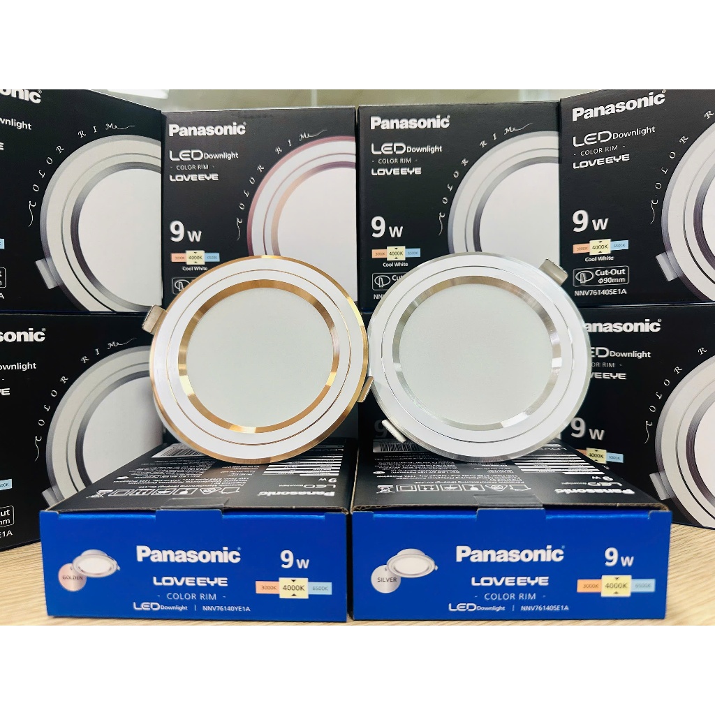 Ảnh Đèn LED Âm trần Viền Vàng, Viền Bạc Panasonic Color Rim đơn sắc - đổi màu, Công suất 9W 12W 1