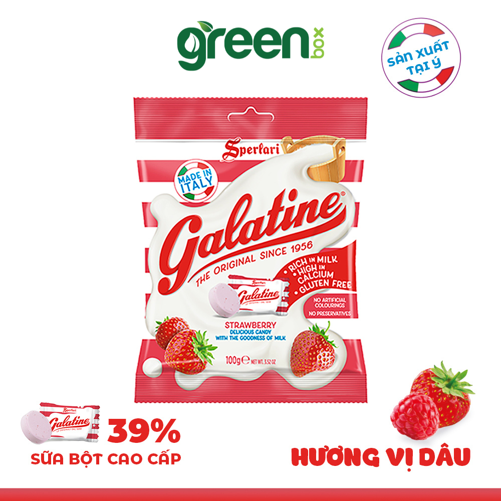 Ảnh Kẹo sữa hương dâu Galatine nhập khẩu Ý 100g, 100% sữa từ Châu Âu, giàu Canxi 2