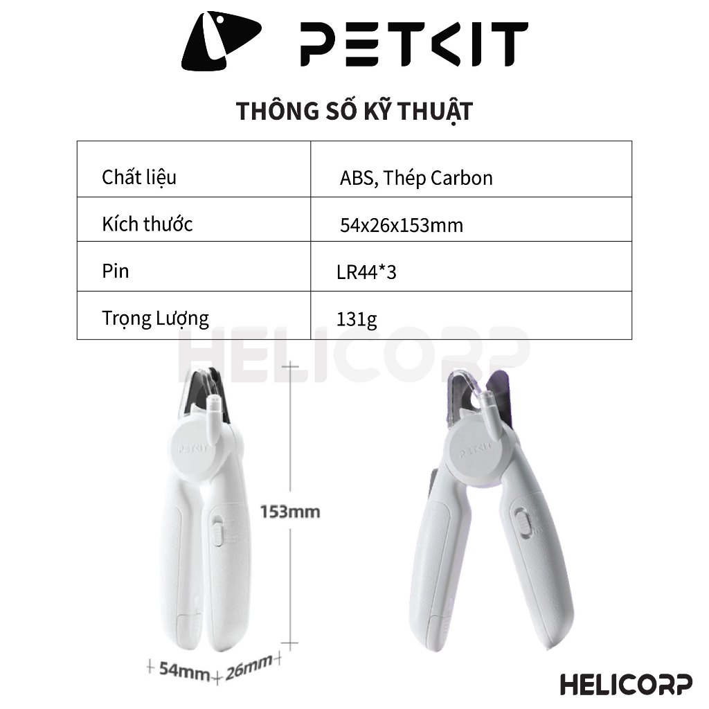 Ảnh Kìm Cắt Móng Chó Mèo PETKIT Pro 2in1 Lưới Thép Đầy 3mm Cứng Cáp Cắt Mọi Loại Móng Cứng, Dài Khó Cắt 2
