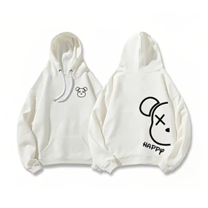 Áo Hoodie Mùa Đông Oversized Hình Gáu Happy Siêu Dễ Thương