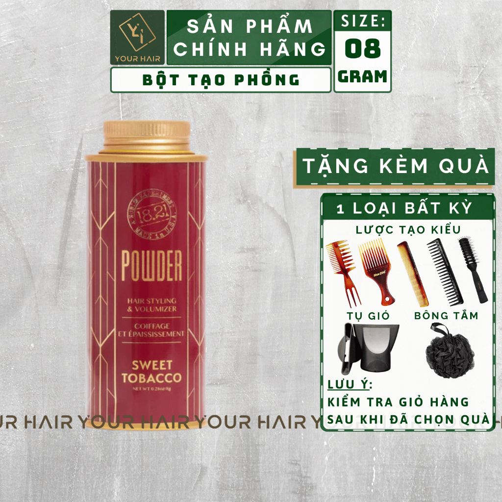 Bột tạo phồng 18.21 Hair Powder - Sweet T-o-b-a-c-c-o - 8gram | Shopee ...