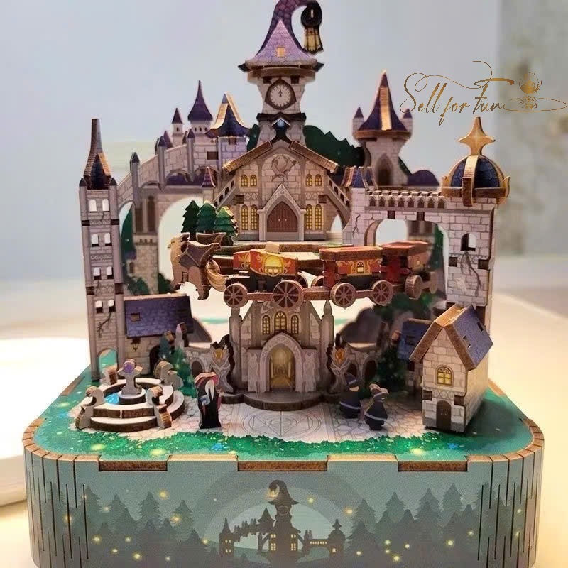 Đồ Chơi Lắp Ráp Mô Hình Gỗ 3D Music Box Hộp Nhạc Lâu Đài Phù Thủy Phép Thuật HARRY POTTER TQ928