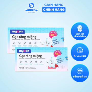 Gạc răng miệng/gạc rơ lưỡi Myxen chiết xuất thảo dược hộp 40 gạc