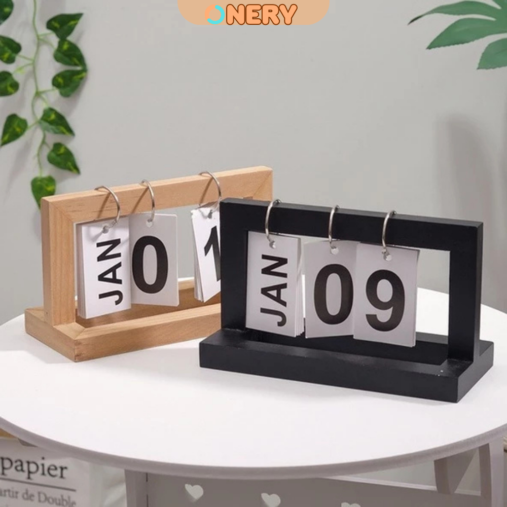 Lịch Gỗ Để Bàn Lật Số Để Bàn Làm Việc, Bàn Học Tập Chất Liệu Gỗ