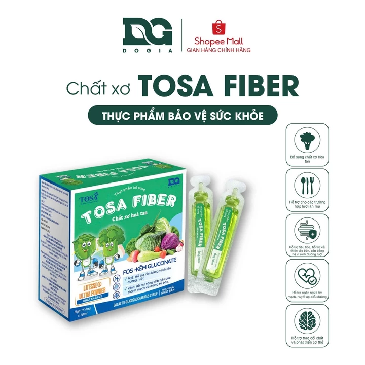 Chất Xơ Hoà Tan Tosa Fiber Bổ Sung Chất Xơ Tự Nhiên Cải Thiện Tình Trạng Táo Bón Cho Bé Hộp 15 Ống