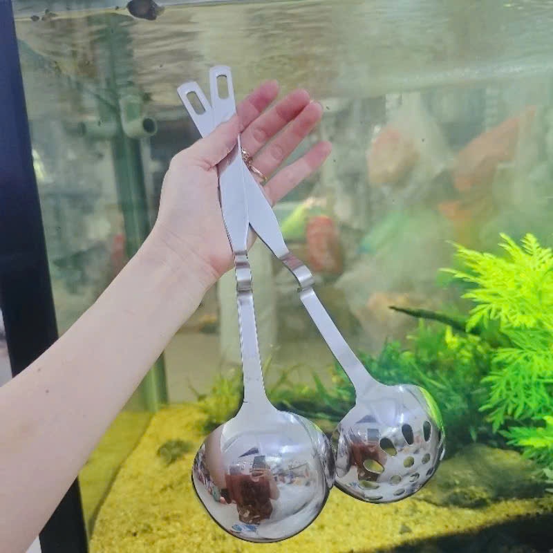 Muỗng- Vá múc canh ngấn có móc treo tiện lợi- Vá múc canh có lỗ, không lỗ bằng inox có móc treo tiện lợi dễ sử dụng