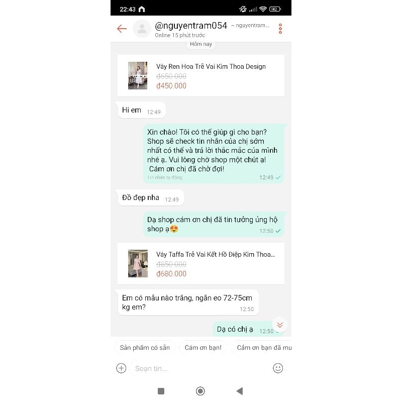 Váy Ren Hoa Trễ Vai Kim Thoa Design Kèm Feedback Khách Yêu