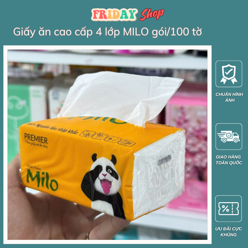 [Combo 10 Gói] Khăn Giấy Ăn Cao Cấp MILO, Giấy Ăn Rút 4 Lớp, Mềm Mại ...