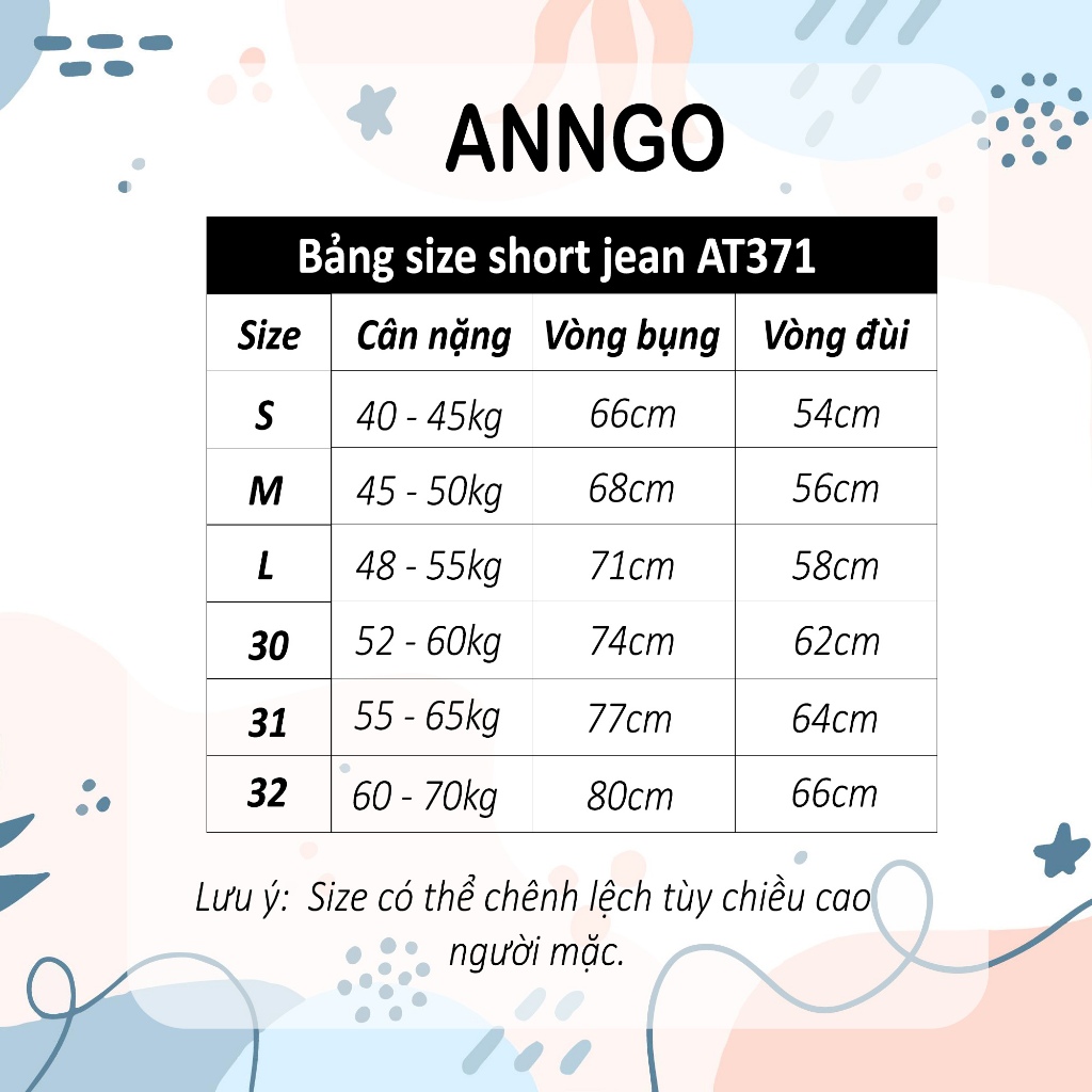 (Có big size) Quần short jean nữ lưng cao rách tua rua phá cách, chất jean kaki không giãn Anngo - AT371
