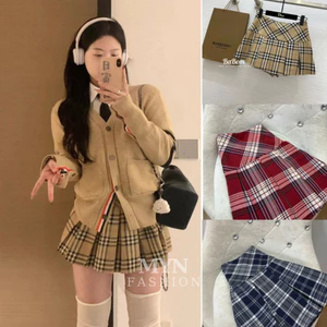 Chân Váy Kẻ Xếp Ly Dáng Ngắn Cạp Lưng Cao Họa Tiết Sọc Caro, Chân Váy Tennis Ngắn Cạp Trễ Mặc Đi Chơi [MYN - 009]