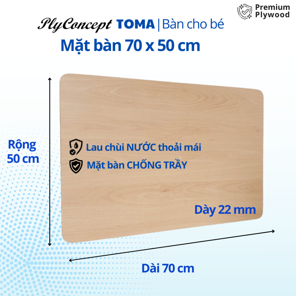 Ảnh Bàn Cho Bé, Bàn Học Trẻ Em, Bàn cho trường mẫu giáo Montessori - Plyconcept TOMA Kid Table 3