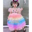 Đầm công chúa pony cầu vồng nhiều tầng cho bé