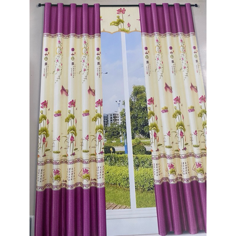 Gấm phi bóng 2 mặt màu vàng bông sen  cản nắng  70% thích hợp không gian ít nắng chưa bao gồm thanh treo