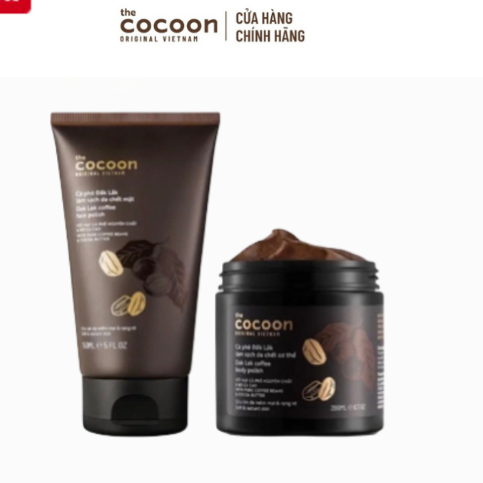 Tẩy da chết Cocoon Chiết xuất cà phê Đắk Lắk, cấp ẩm cho da, giúp da mềm mịn- Tẩy Da Chết cho mặt, cho body