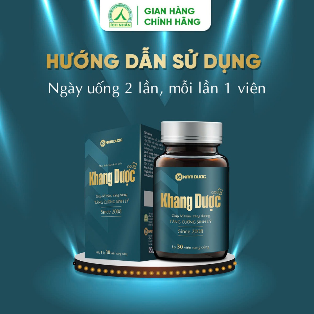 Ảnh Khang Dược Gold Thế Hệ Mới, Chiết Xuất Lộc Nhung Hươu, Sâm Cau Giúp Bổ Thận Tráng Dương, Tăng Cường Sinh Lý Hộp 30V 4