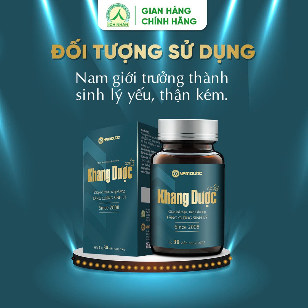 Ảnh Khang Dược Gold Thế Hệ Mới, Chiết Xuất Lộc Nhung Hươu, Sâm Cau Giúp Bổ Thận Tráng Dương, Tăng Cường Sinh Lý Hộp 30V 1
