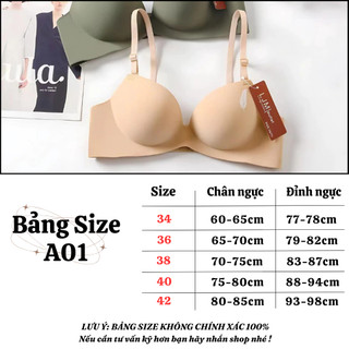 Áo Ngực Nữ, Áo Lót Nữ Su Không Gọng Không Lộ Viền Quây Cài Sau Đệm 3cm Thoải Mái