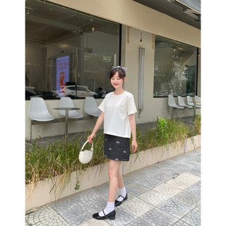 Chân váy dạ text thêu nơ Ma Vie