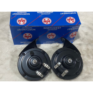 Còi sên 12v và 24v, còi sên đức vỏ xanh cho xe ô tô xe tải- GIÁ 1 BỘ