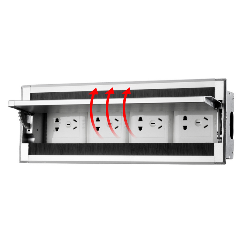 HỘP ĐIỆN ÂM BÀN MỞ 2 CHIỀU CHUYÊN DÙNG NẮP ĐẶT Ổ CẮM DÂN DỤNG - DÙNG CHO BÀN HỌP, BÀN LÀM VIỆC