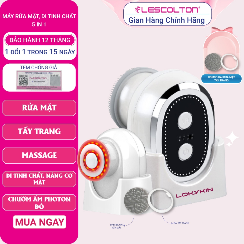 Ảnh Máy rửa mặt, di tinh chất 5in1 Lescolton Lokykin kiêm nâng cơ EMS, trẻ hóa da ánh sáng Photon, tẩy trang, massage mặt 1