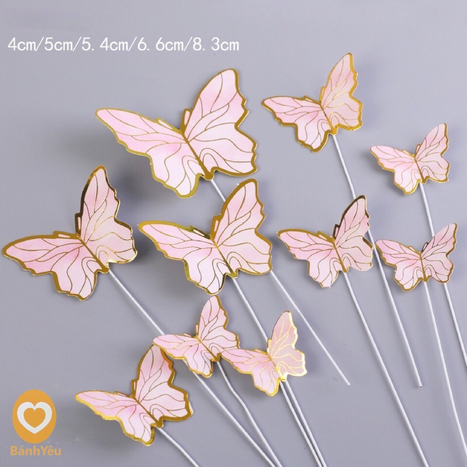Set 10 Que cắm bướm giấy trang trí bánh - SKTC
