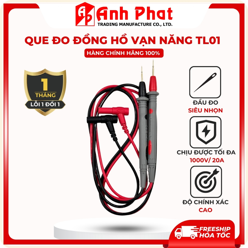 [Hàng Loại 1-TAIWAN] Que Đo Đồng Hồ Vạn Năng, Dây Đo Cao Cấp TL01 / TL02 1000V/600V - Anh Phát