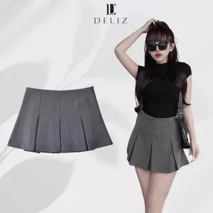 Chân váy xếp ly dáng ngắn lưng cao chất vải tuyết mưa dày dặn có lót cạp khóa hàng loại đẹp CV19