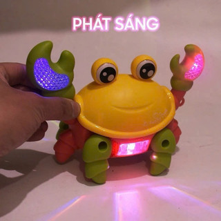 Đồ chơi con cua chạy pin có phát nhạc và đèn cho bé