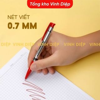 Bút bi thiên long mực xanh đen đỏ ngòi 0,7mm hộp 20 cái - Hộp bút bi thiên long bấm cao cấp 024