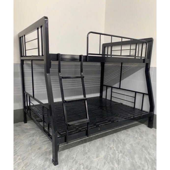 Giường 2 tầng bằng sắt hộp vuông, kích thước 1m4 x 1m6 dài 2m.