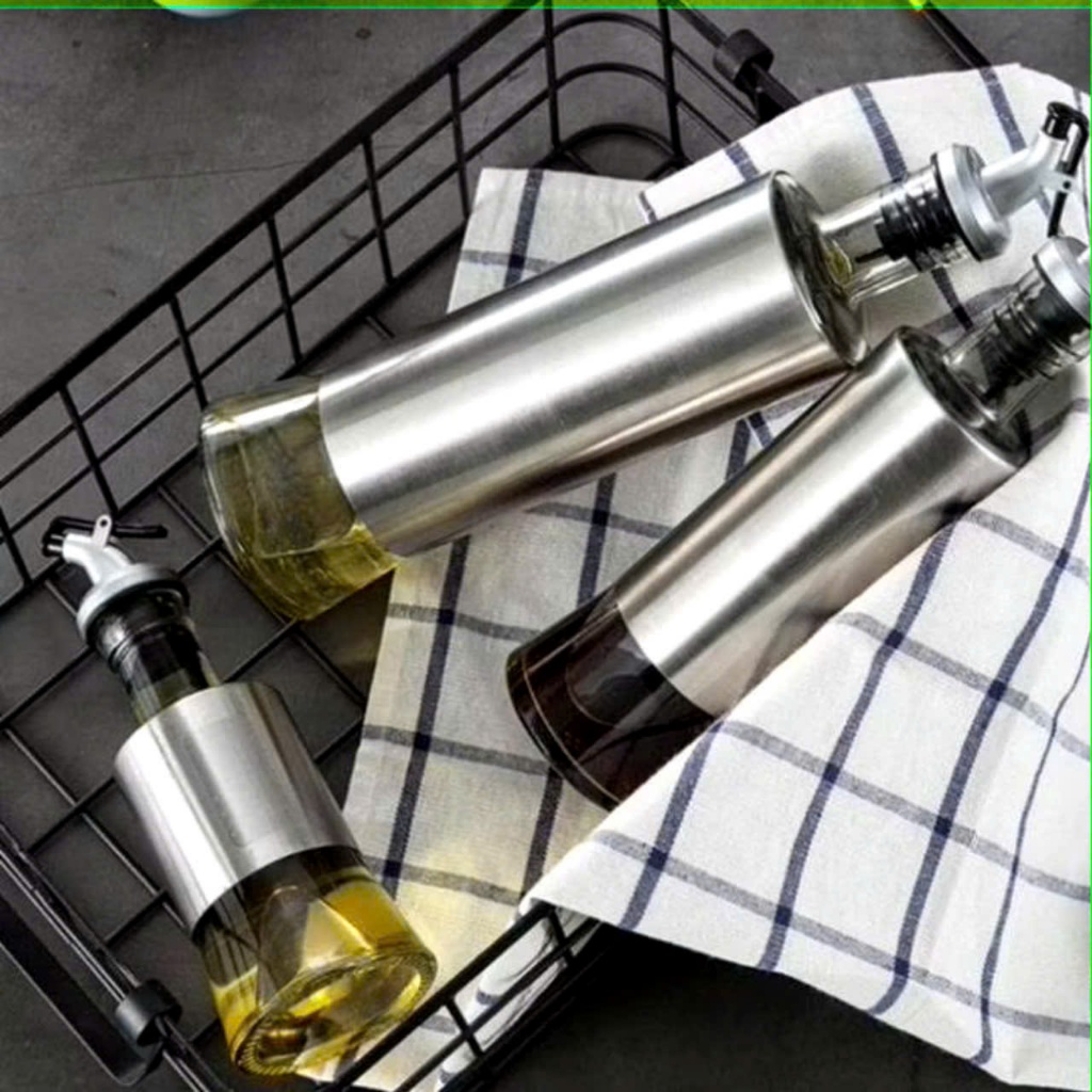LỌ ĐỰNG DẦU ĂN CHIA VẠCH,  Chai đựng dầu ăn nước mắm, Bình rót dầu ăn nước mắm thủy tinh bọc inox cao cấp-MA:LOCHIAVACH