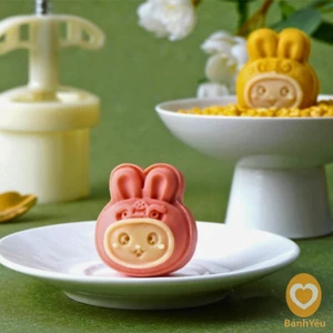 Khuôn bánh trung thu lò xo 50g 2 mặt Thỏ 3D - KH241E