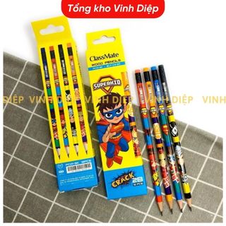 Combo 1 hộp 12 bút chì 2B Classmate siêu nhân, công chúa , 1 hộp 10 bút chì Thiên Long