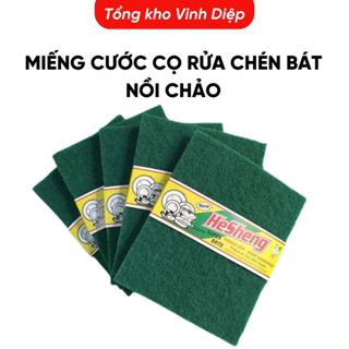 Miếng cước cọ rửa chén bát nồi chảo màu xanh bản to bền đẹp dễ vệ sinh, cọ xoong nồi, 1 Miếng