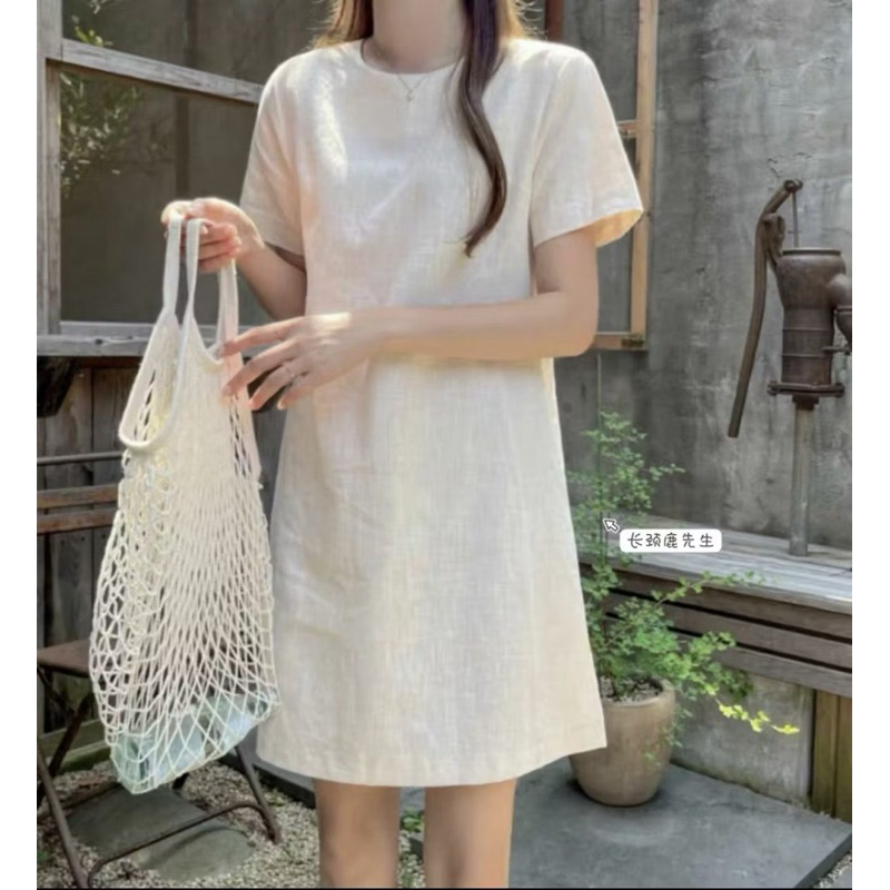 Váy linen midi có tay cổ tròn Đặt may theo yêu cầu Ba Cuong Custom ...
