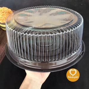 Hộp nhựa nắp đậy đế đen A024 đường kính 20cm - BB205A