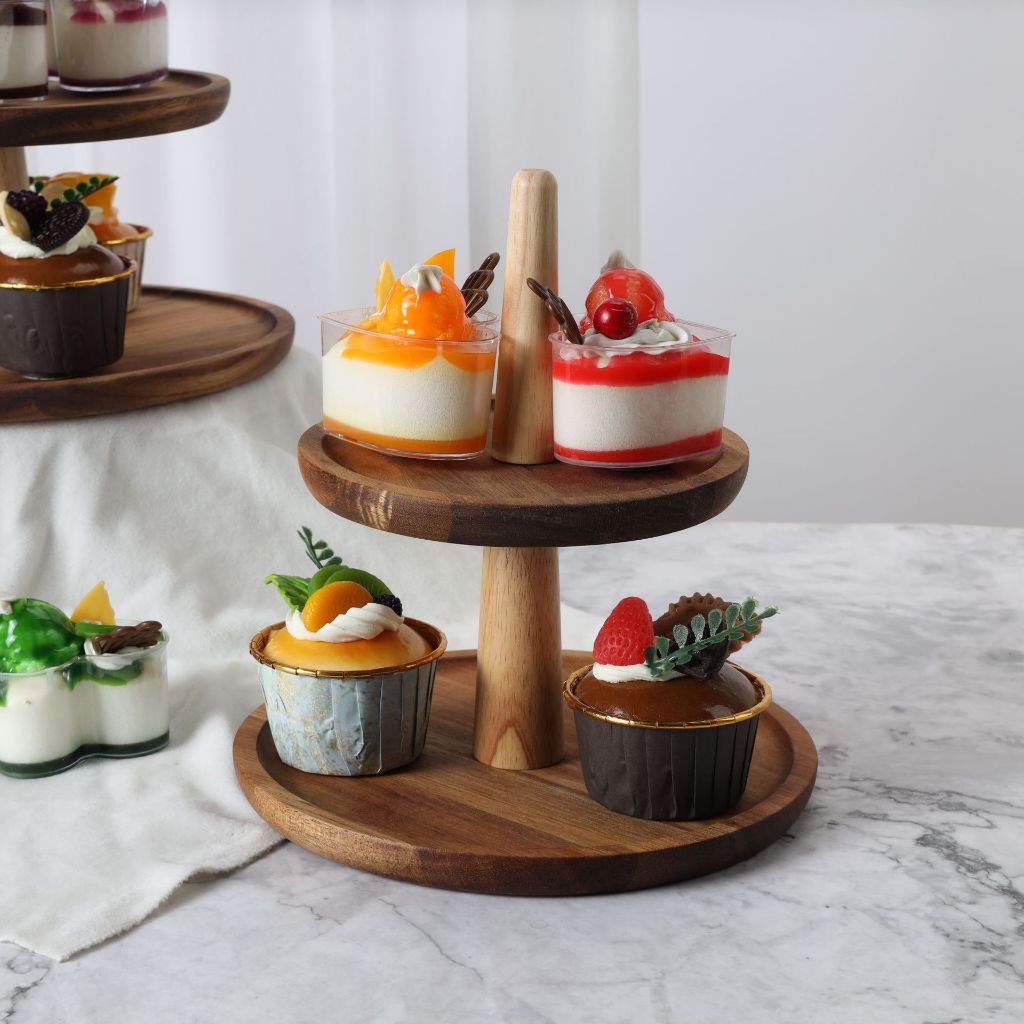 Dĩa Khay Trang Trí Bánh Trái Cây Bằng Gỗ Phong Cách Nhật