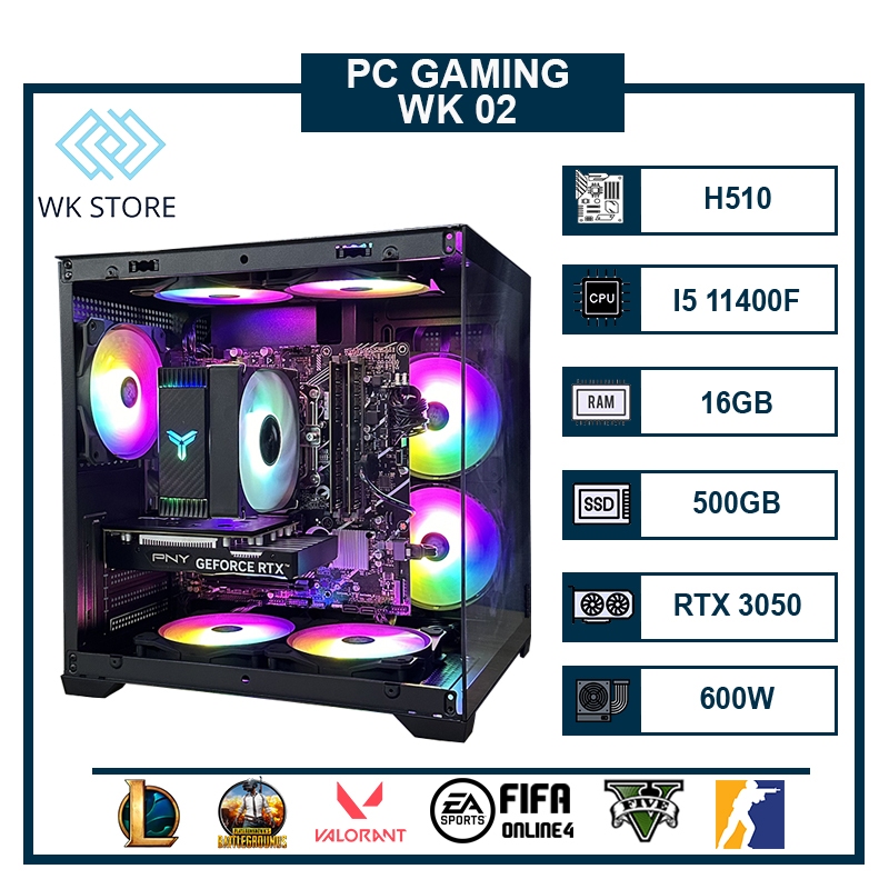 Máy Tính PC WK-02 | I5 11400F | 16GB Ram | VGA GTX 1650 / RTX 3050 / RX 6600 Mới BH 36T | BigBuy360 - bigbuy360.vn