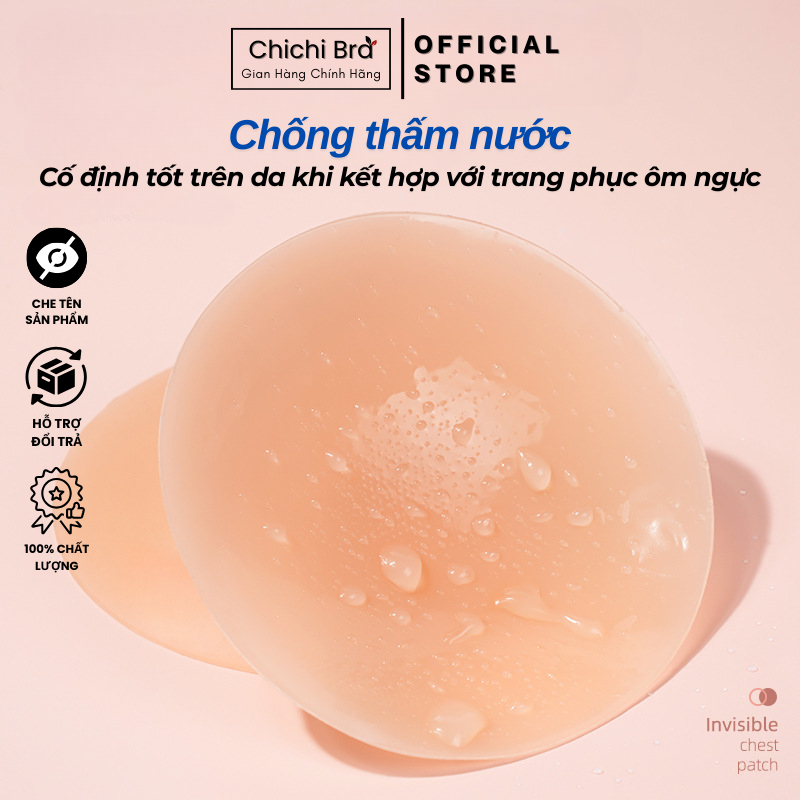 Miếng Dán Ngực Silicon Dán Ti Hộp 3 Cặp Có Lỗ Thoáng Khí Cao Cấp Sử Dụng Nhiều Lần Chichi Bra 550
